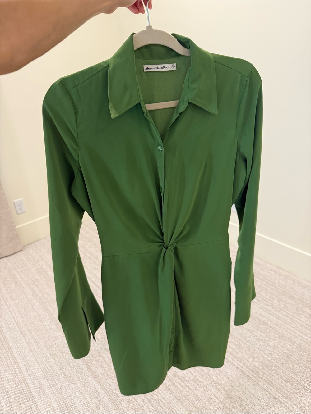 Abercrombie & Fitch Green Collared Button-Down dress